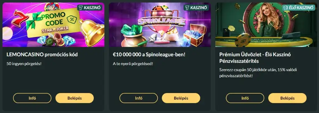 Lemon Casino, online kaszinó, bónusz promóció