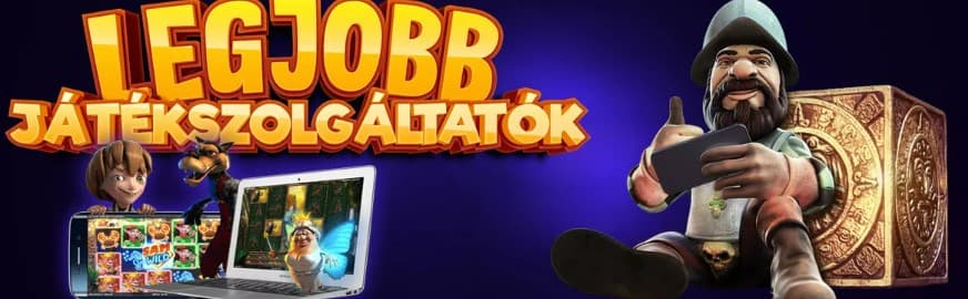 A legjobb játék szolgáltatók, illusztrációval.